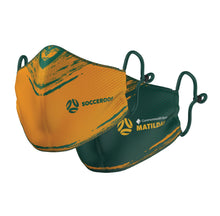 Load image into Gallery viewer, Socceroos &amp; Matildas Face Mask - 2022 Design - The Mask Life. 
